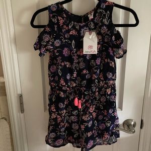 Adorable blue & pink floral romper